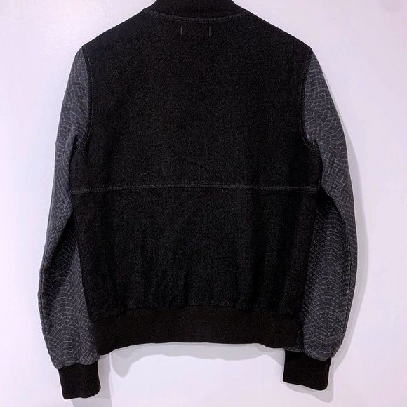 Adidas Black Denim with Pattern Bomber Jacket Womens - Picture 3 of 3